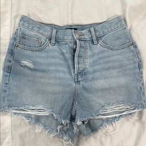 Express Denim Frayed Hem Women Shorts